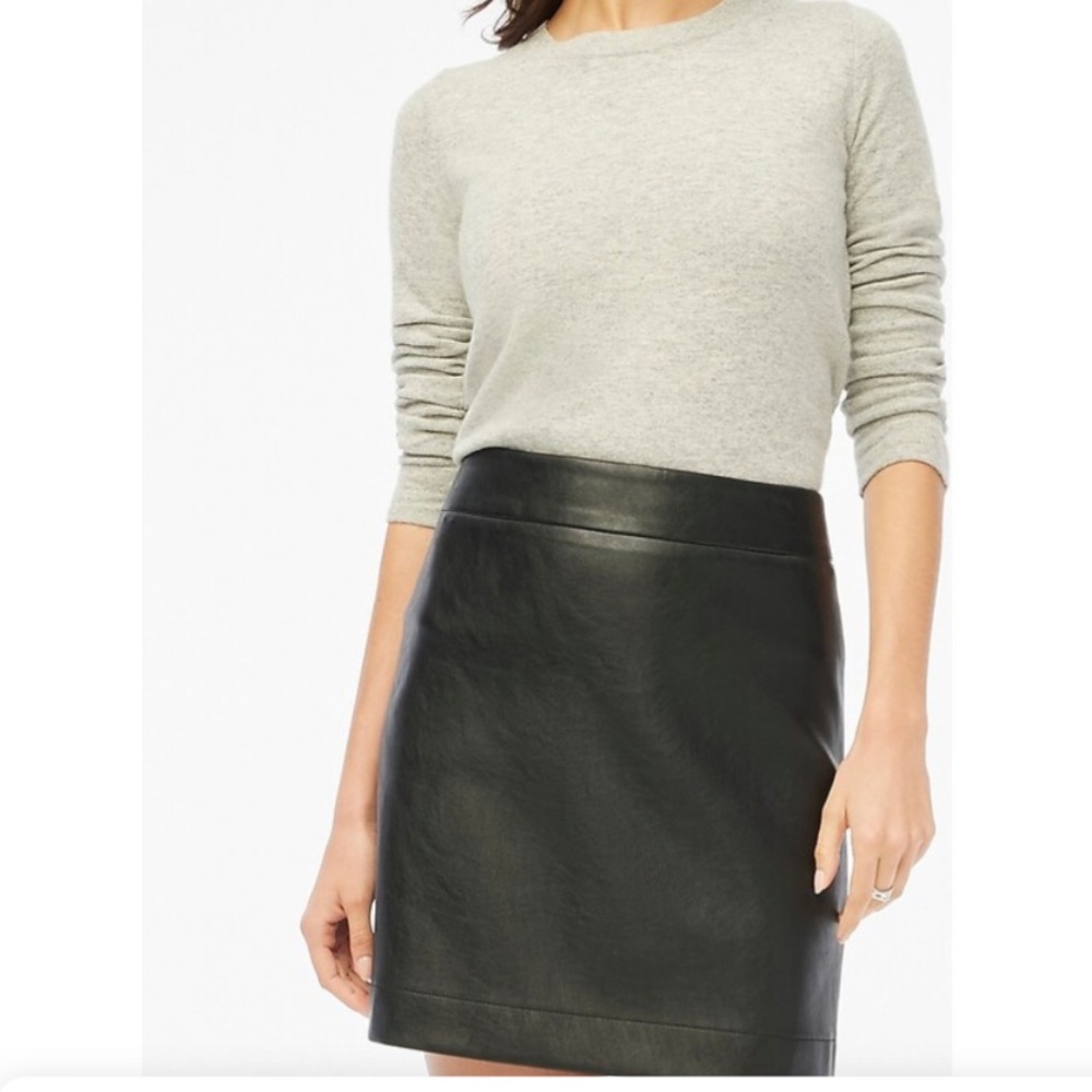 J. Crew A-Line Black Faux Leather Skirt - Size 2 - NWOT